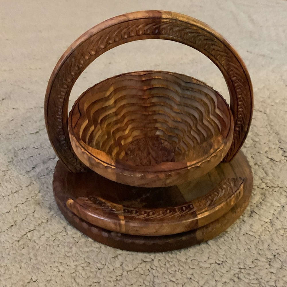 Wooden collapsible bowl purchased during a trip to Turkey